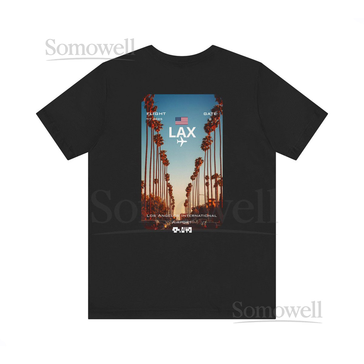 Los Angeles City of Freedom Travel Tee LA Sunset Beach Cars_275