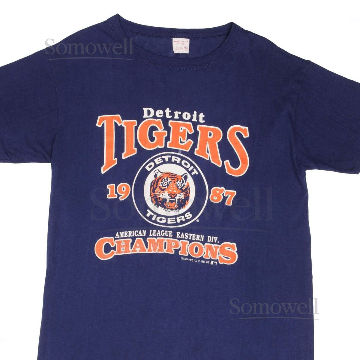 Vintage mlb detroit tigers champions 1987 tee shirt size large made in usa_929