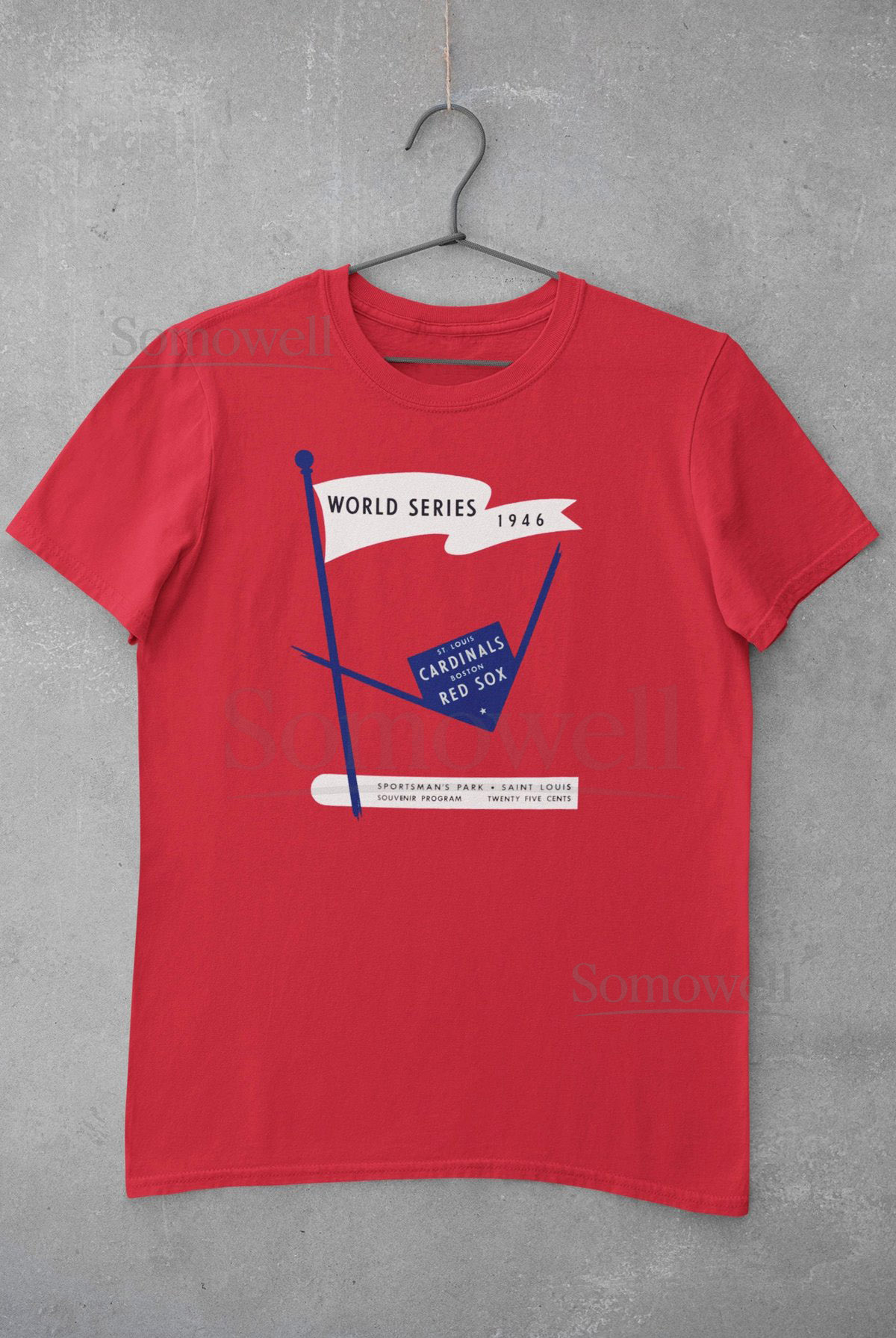 1946 Vintage Boston Red Sox - St Louis Cardinals World Series Program Cover - T-Shirt_1