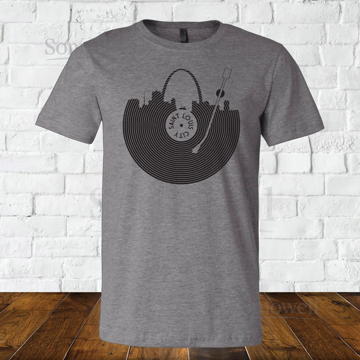 STL Record T-Shirt - STL City Shirt by Benton Park Prints St Louis Saint Louis_556