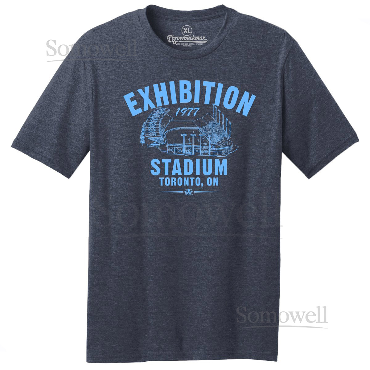Exhibition Stadium 1977 T-Shirt Toronto Blue Jays Navy Heather Tee_386