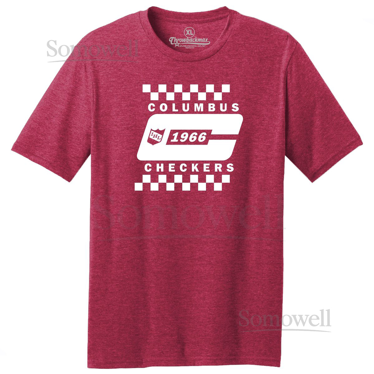 Columbus Checkers 1966 Hockey Tee IHL Classic Tri-Blend Shirt_91