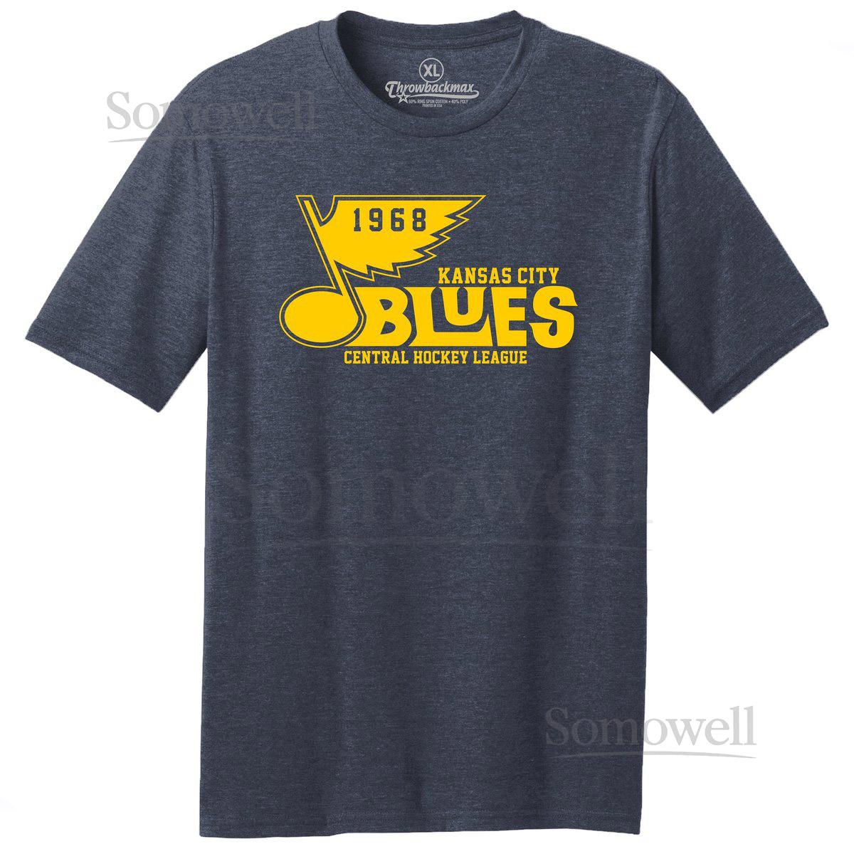 Kansas City Blues Hockey Tee 1968 Classic Cut Tri-Blend Shirt_243