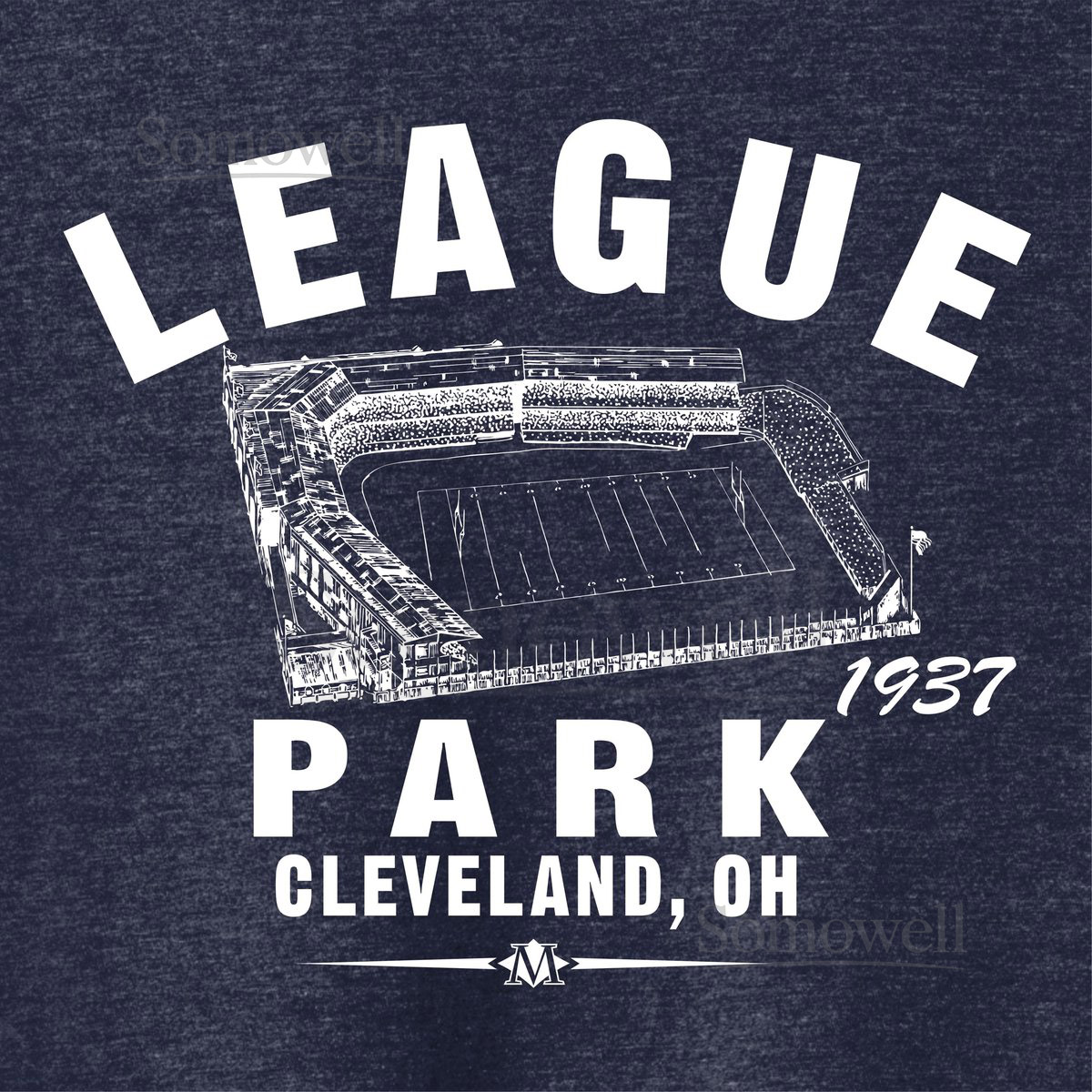 League Park 1937 Tri-Blend Tee Cleveland Rams Football_574