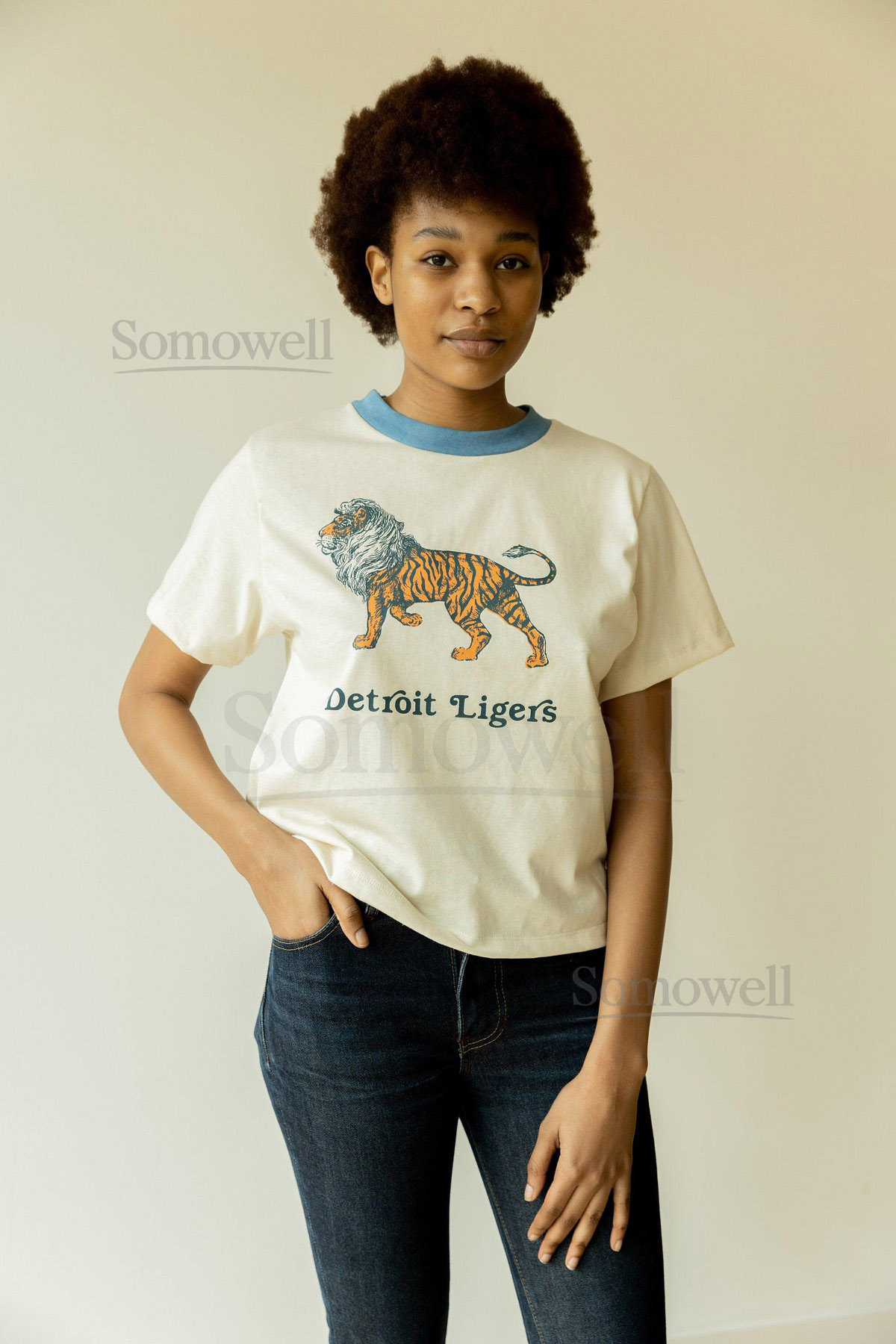 Detroit Sports T-Shirt Organic Crew Neck Tee Ligers Tigers Lions Detroit Clothing_217