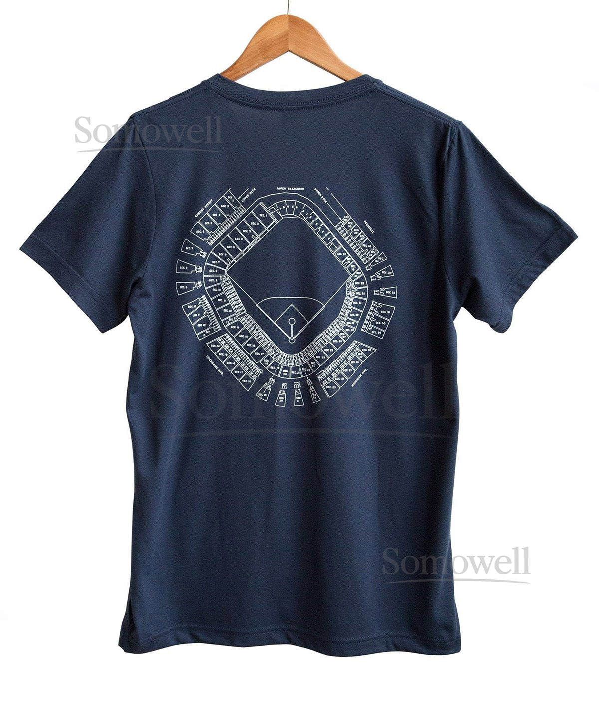 Old Tiger Stadium Graphic T-Shirt. Navin Field Seating Chart Blueprint V-Neck Tee. Detroit Tigers Fan gift for baseball fan_691