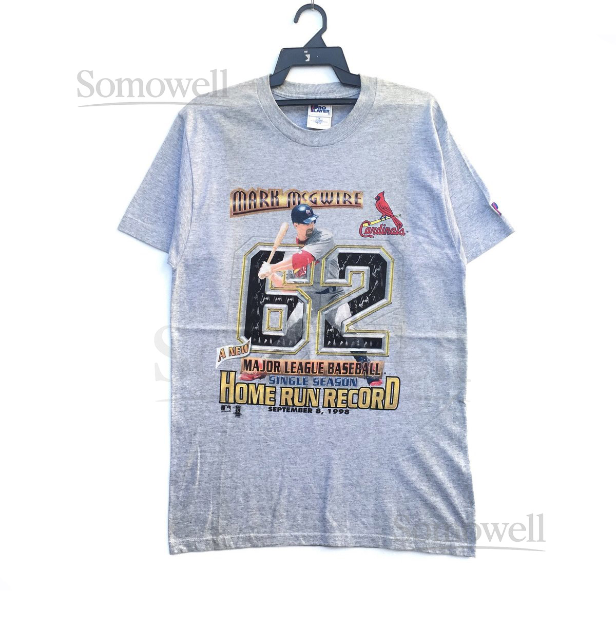 Vintage 90s Mark McGwire by St. Louis Cardinals T-shirt Mark McGwire Spell Out St. Louis Cardinals Big Logo Retro Rap Tees Hip Hop MLB_1041