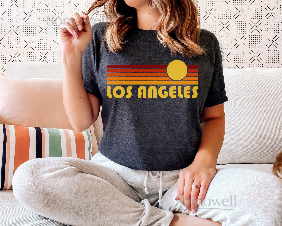 Retro Sunset Los Angeles T-Shirt Soft Cotton Unisex Tee_368