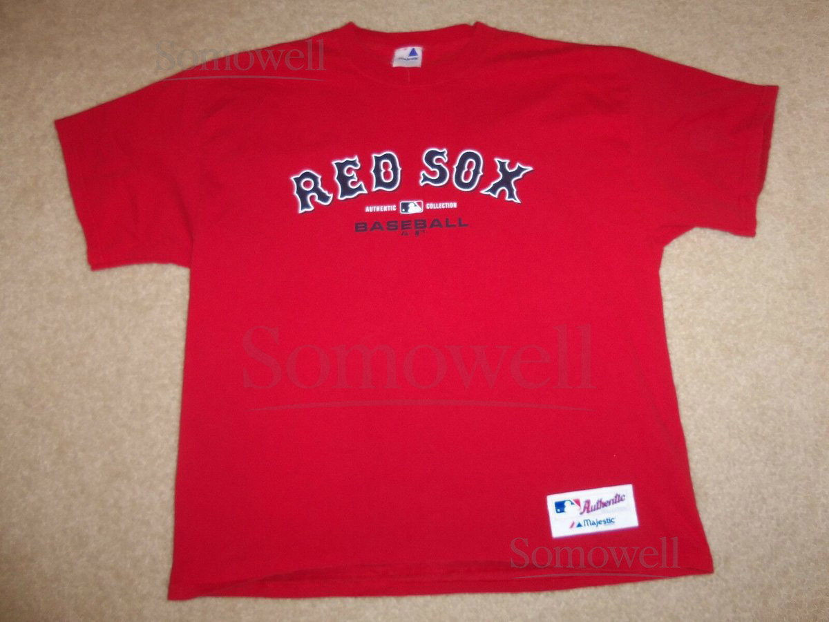 Vintage 90's Authentic MLB Boston Red Sox Baseball Team L Red TShirt Adult L_610