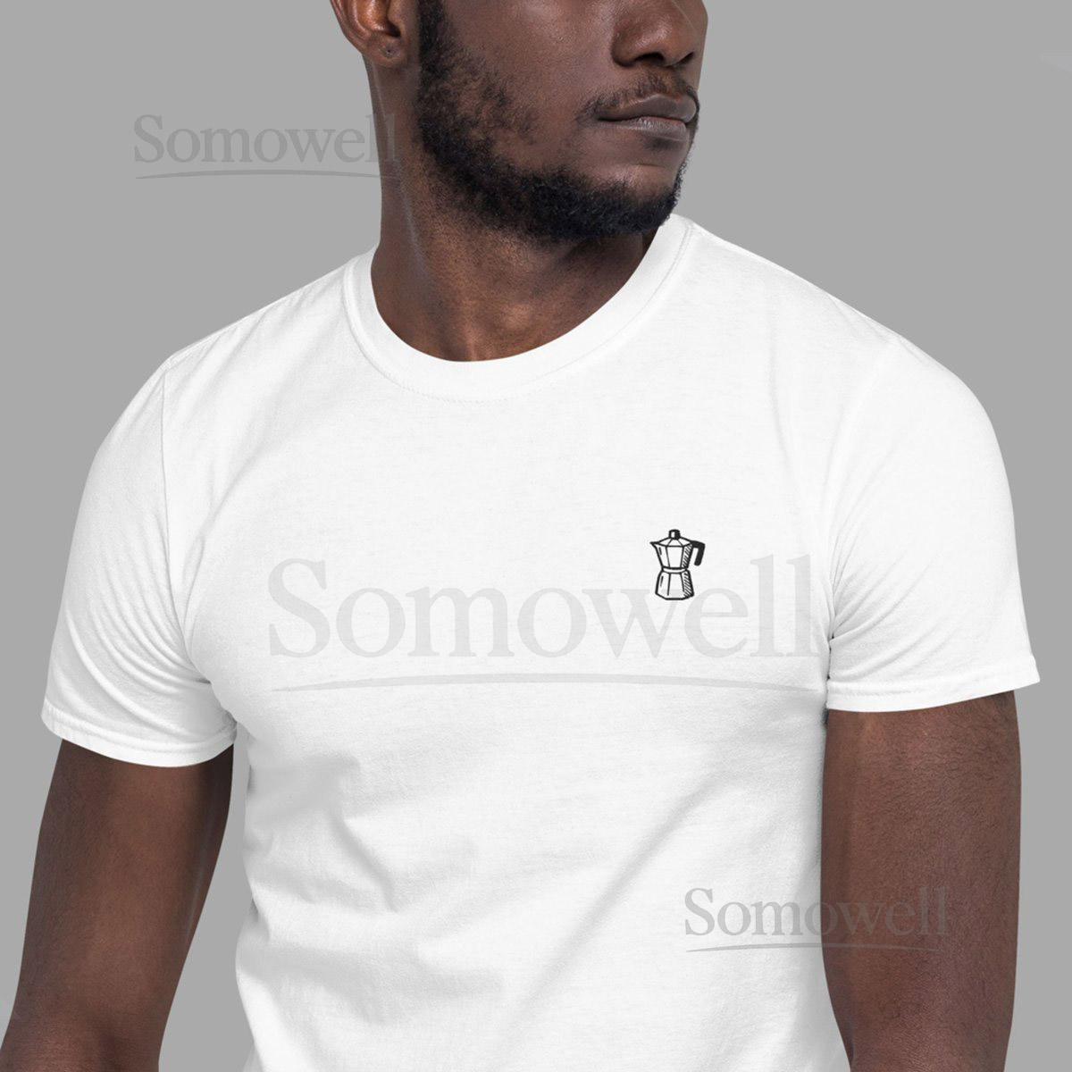 Embroidered Moka Pot Shirt BellaCanvas Coffee Lover Tee80