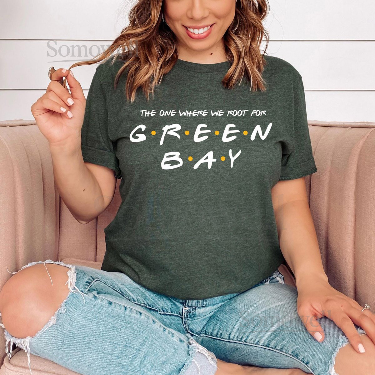 Friends-Themed Green Bay Packers T-Shirt Game Day Fan Gear342