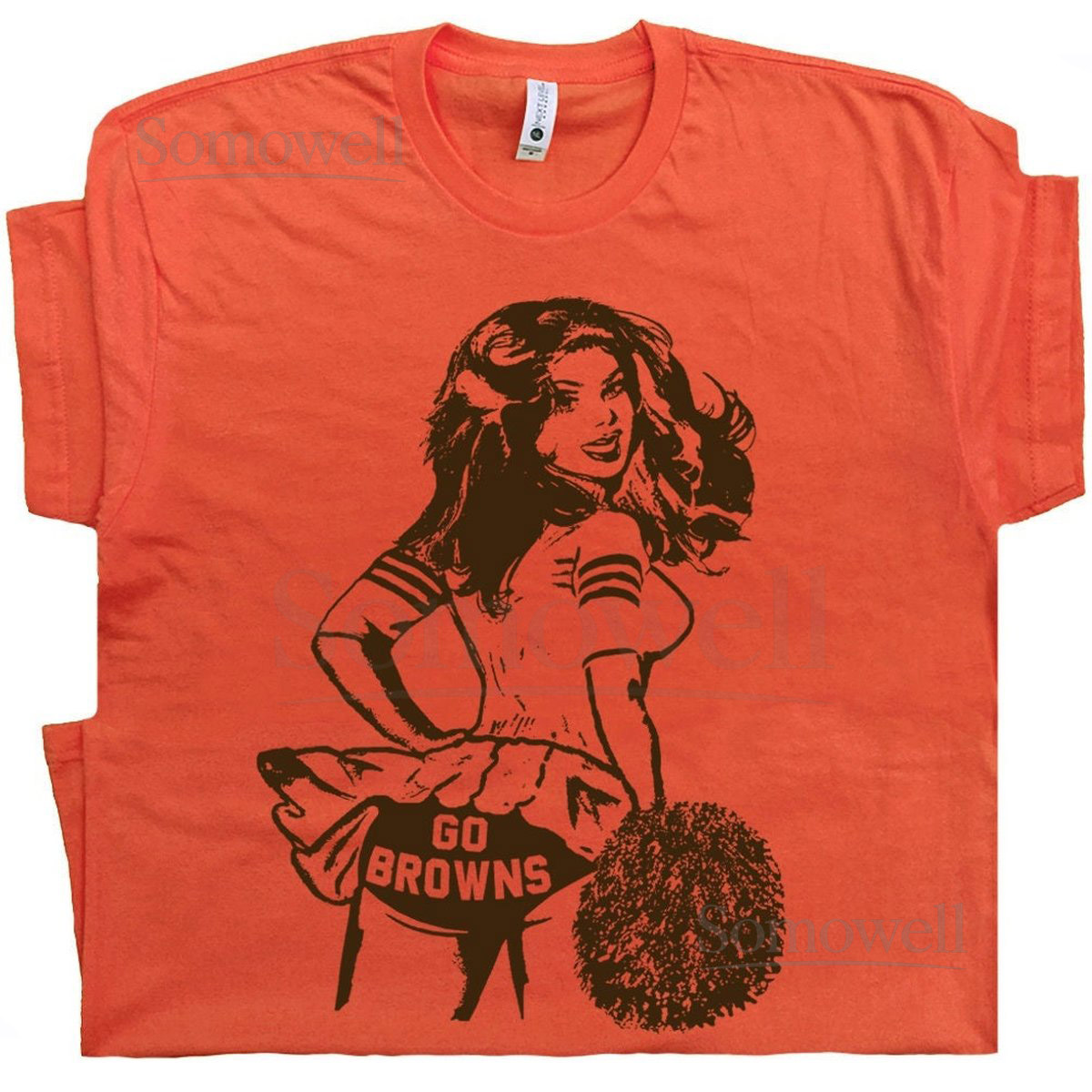 Go Browns T Shirt Vintage Football Shirt for Women Men Ladies Retro Browns Cheerleader Tee Cool Graphic T Shirt Alternative Jersey Logo_483