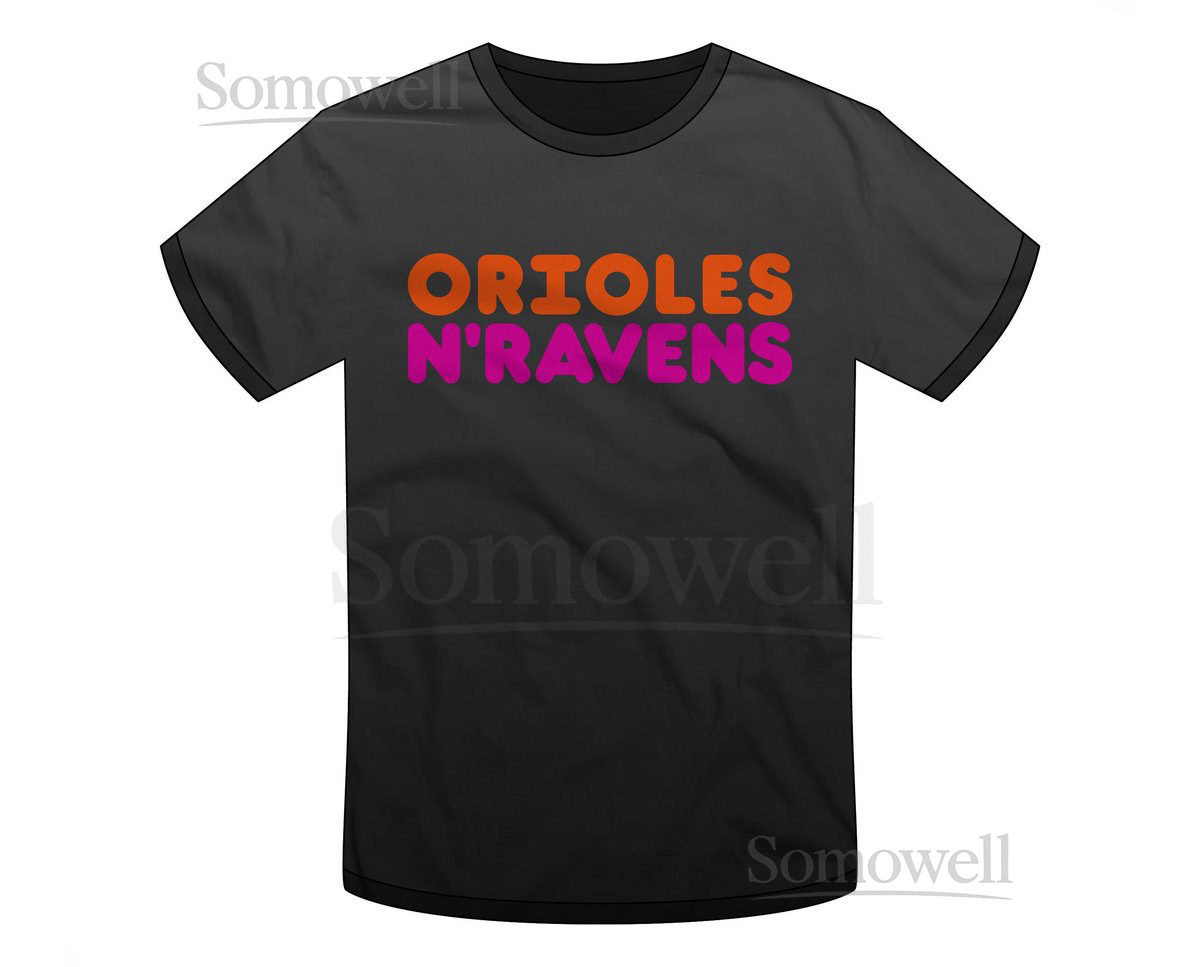 Orioles Ravens Maryland quotORIOLES N'RAVENSquot T-shirt Baltimore Purple Friday Football Workout Gift But First Coffee Super Rad Design_497