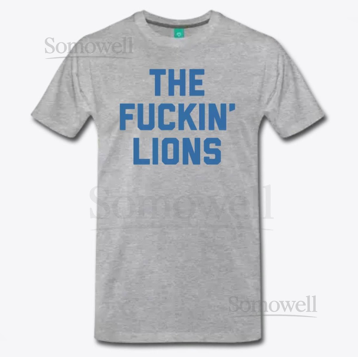 The Fuckin' Lions T-Shirt Design - Heather Grey Shirt with Honolulu Blue Print664