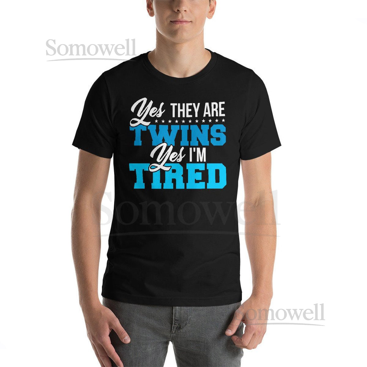 Funny Twins T-Shirt Yes They're Twins Yes I'm Tired_295
