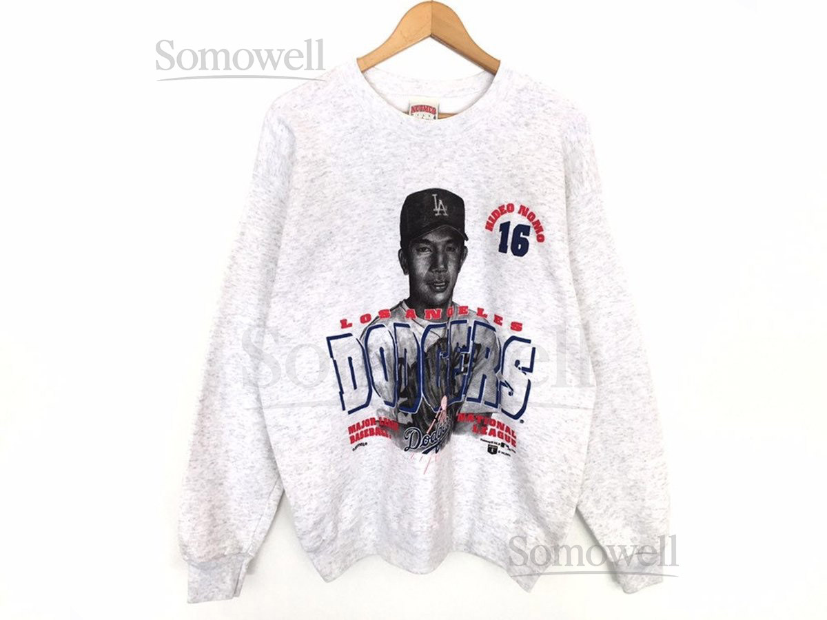 Dodgers Los Angeles Spellout Pullover Jumper Sweatshirt Major League Baseball MLB Nutmeg MLBPA Vintage 90s_335