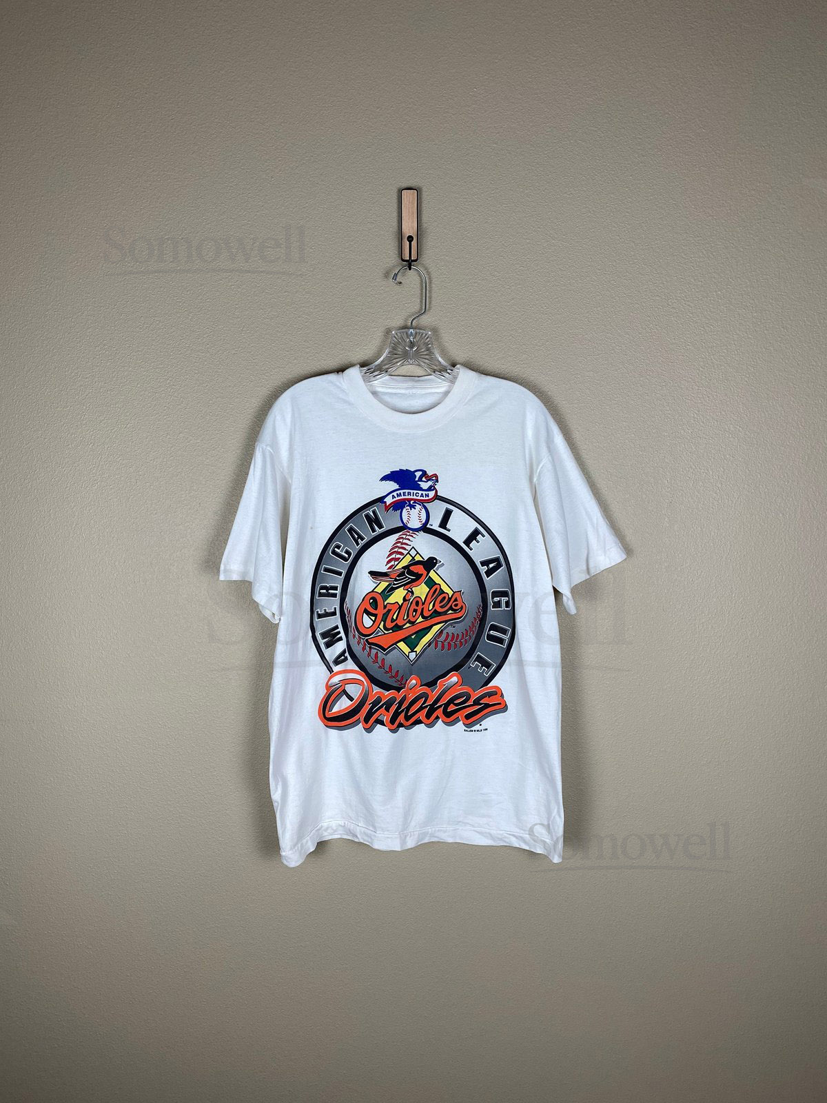 VTG Baltimore Orioles T-Shirt Sz ML Vintage Salem Sportswear Camden Yards American League 1996 Baseball T-Shirt_724