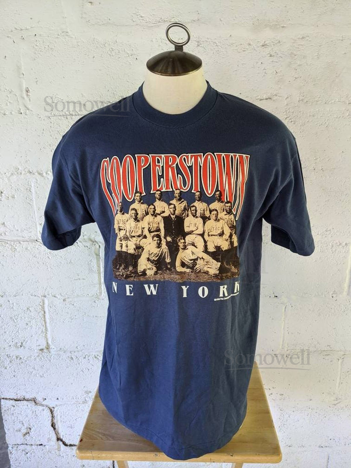 Vintage 90s Cooperstown New York Baseball T Shirt XL National Baseball Museum Hall of Fame Utica_1023