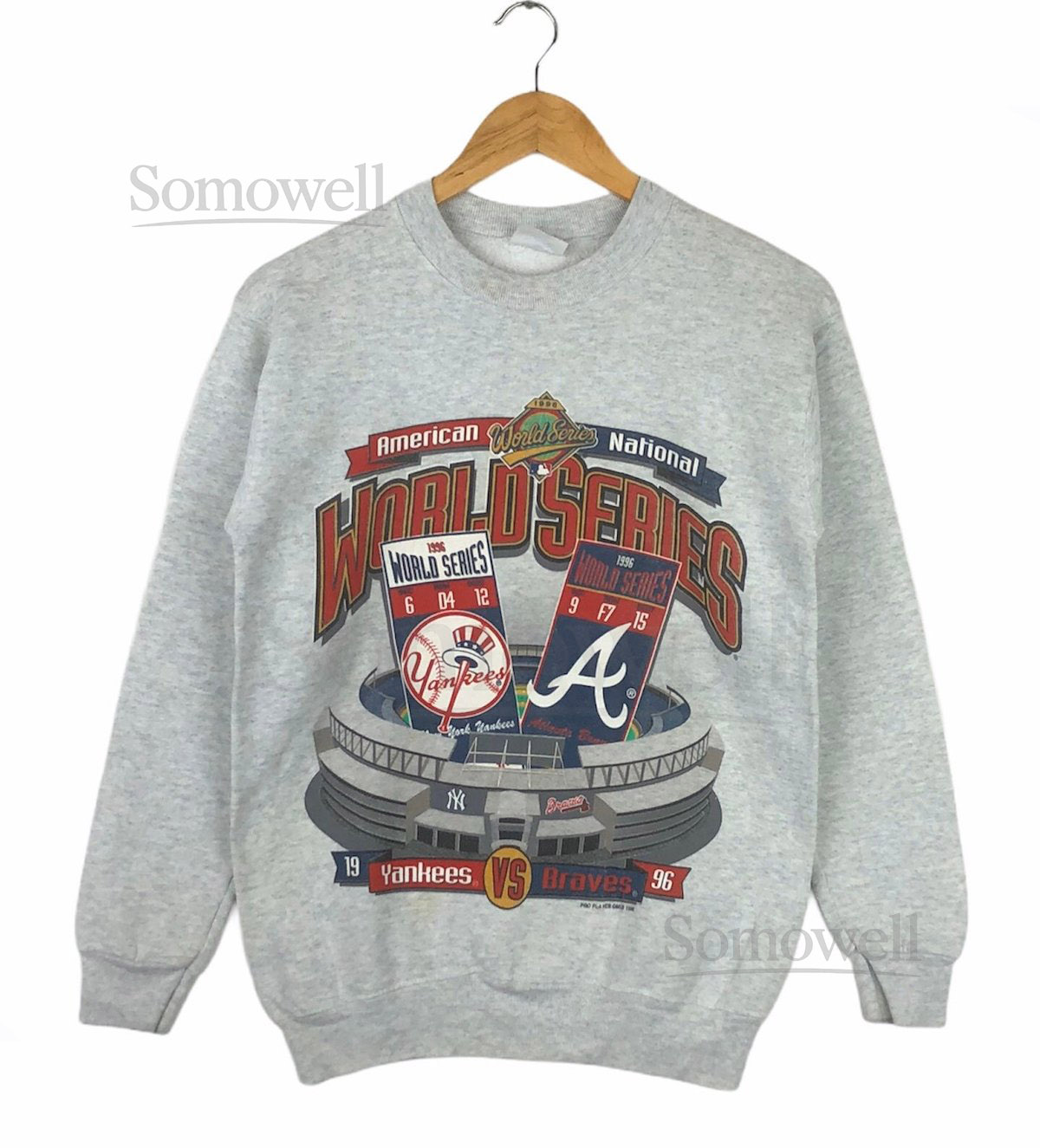 Vintage 90s American National World Series Yankees Vs Braves MLB Crewneck_1017