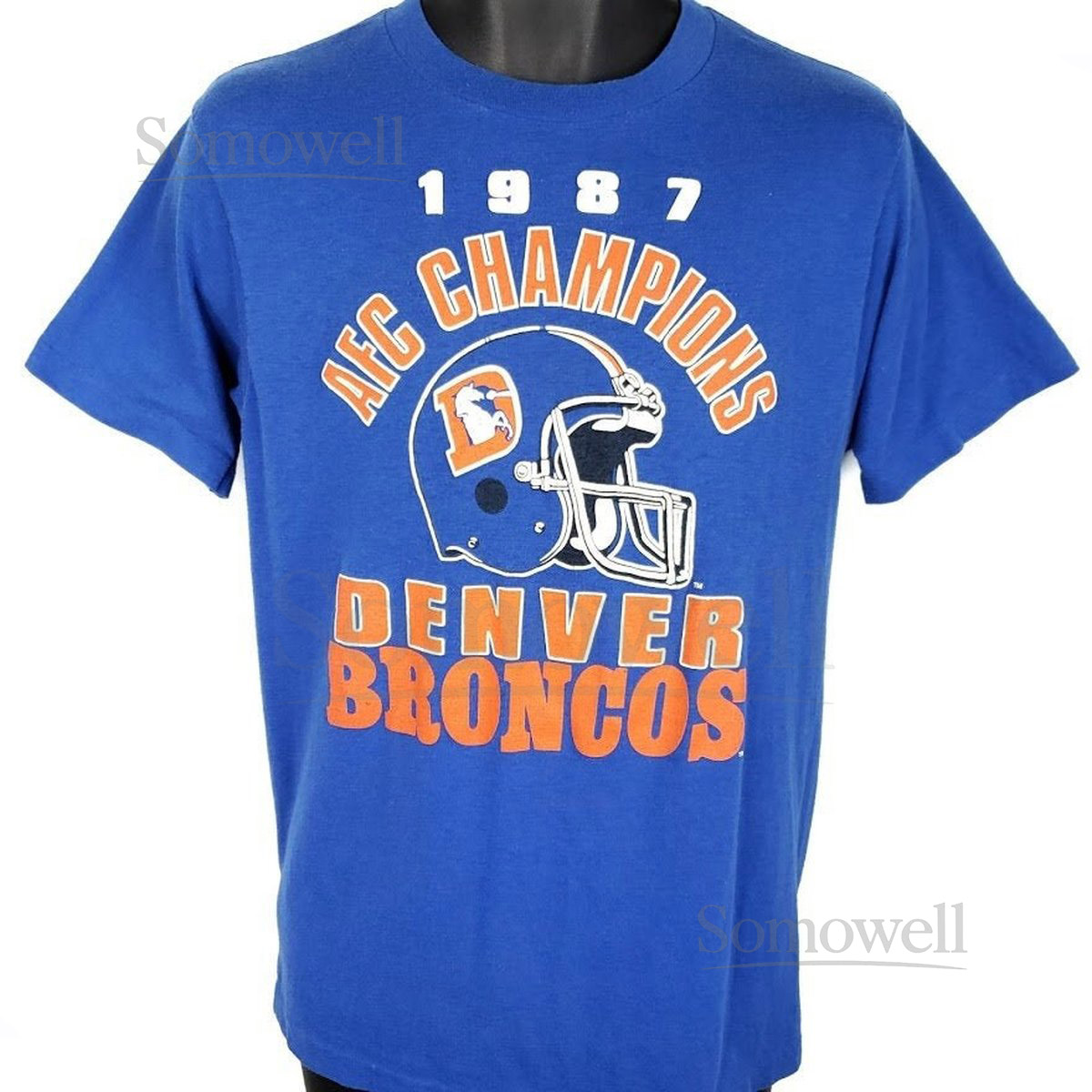 Denver Broncos T Shirt Vintage 80s 1987 Champions NFL Football Super Bowl XXII 5050 Made In USA Mens Size Large_319