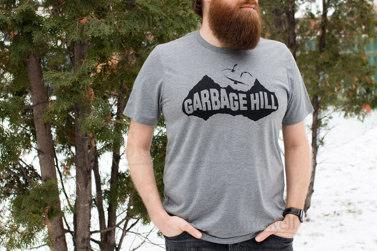 Garbage Hill Winnipeg T-Shirt Screen Printed Grey Unisex Tri-Blend_183