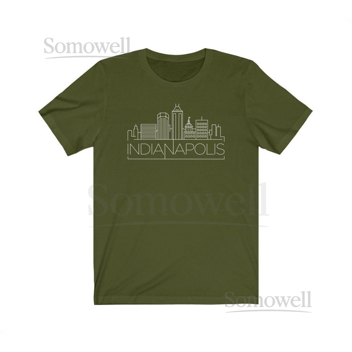 Indianapolis Indiana T-Shirt Adult Unisex Skyline Indianapolis T Shirt - Personalization Av_546