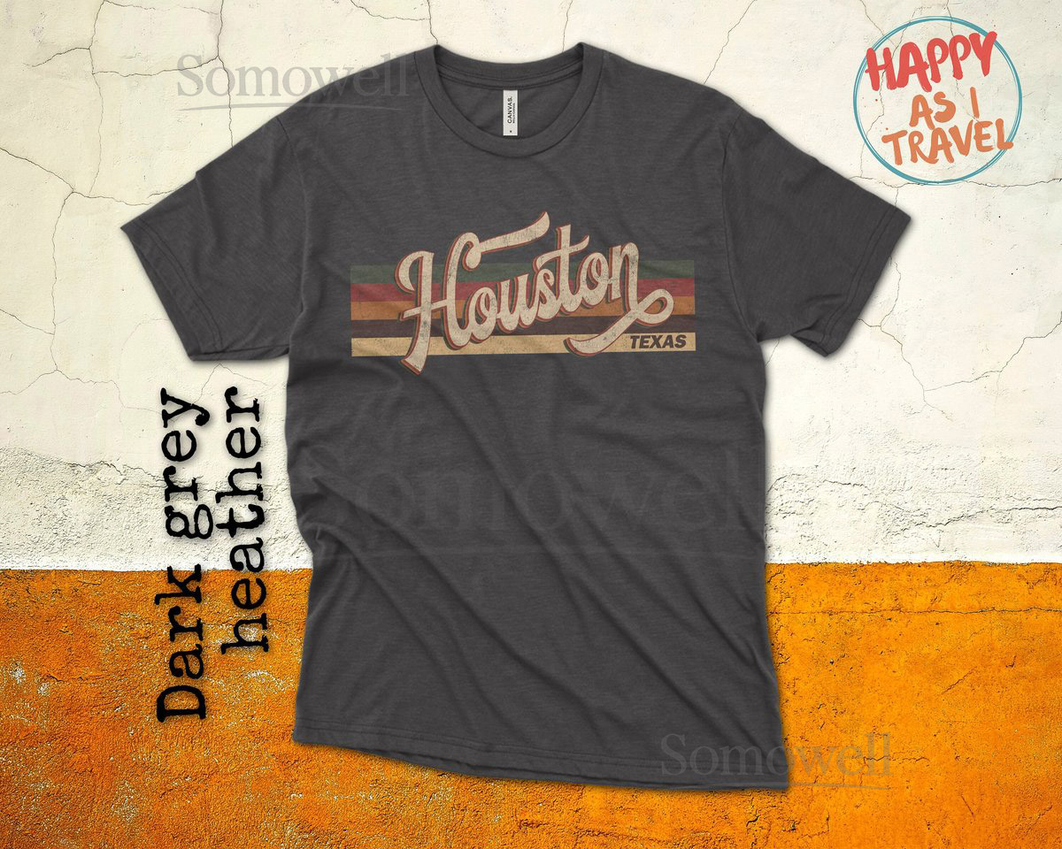 Houston Texas Retro T-Shirt Distressed Souve_363