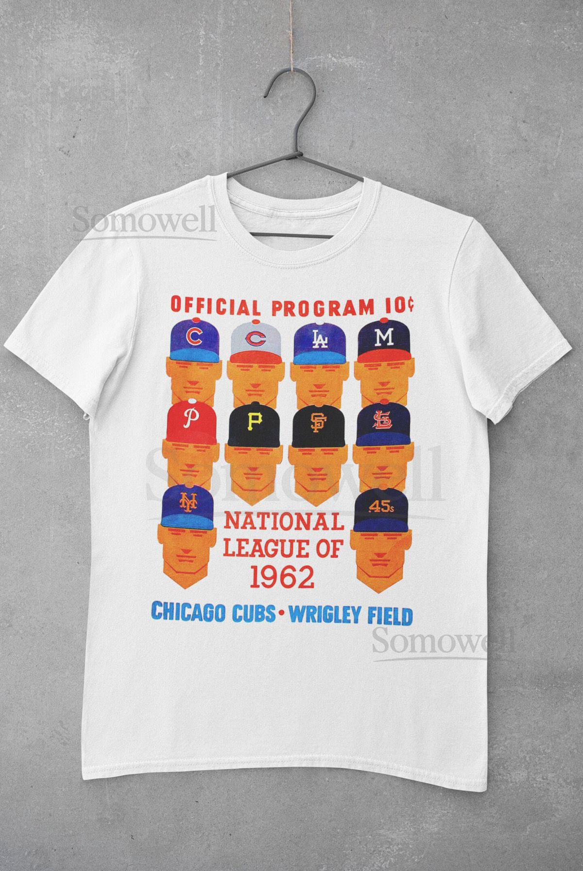 1962 Vintage Cubs Program Cover - National League - T-Shirt_3
