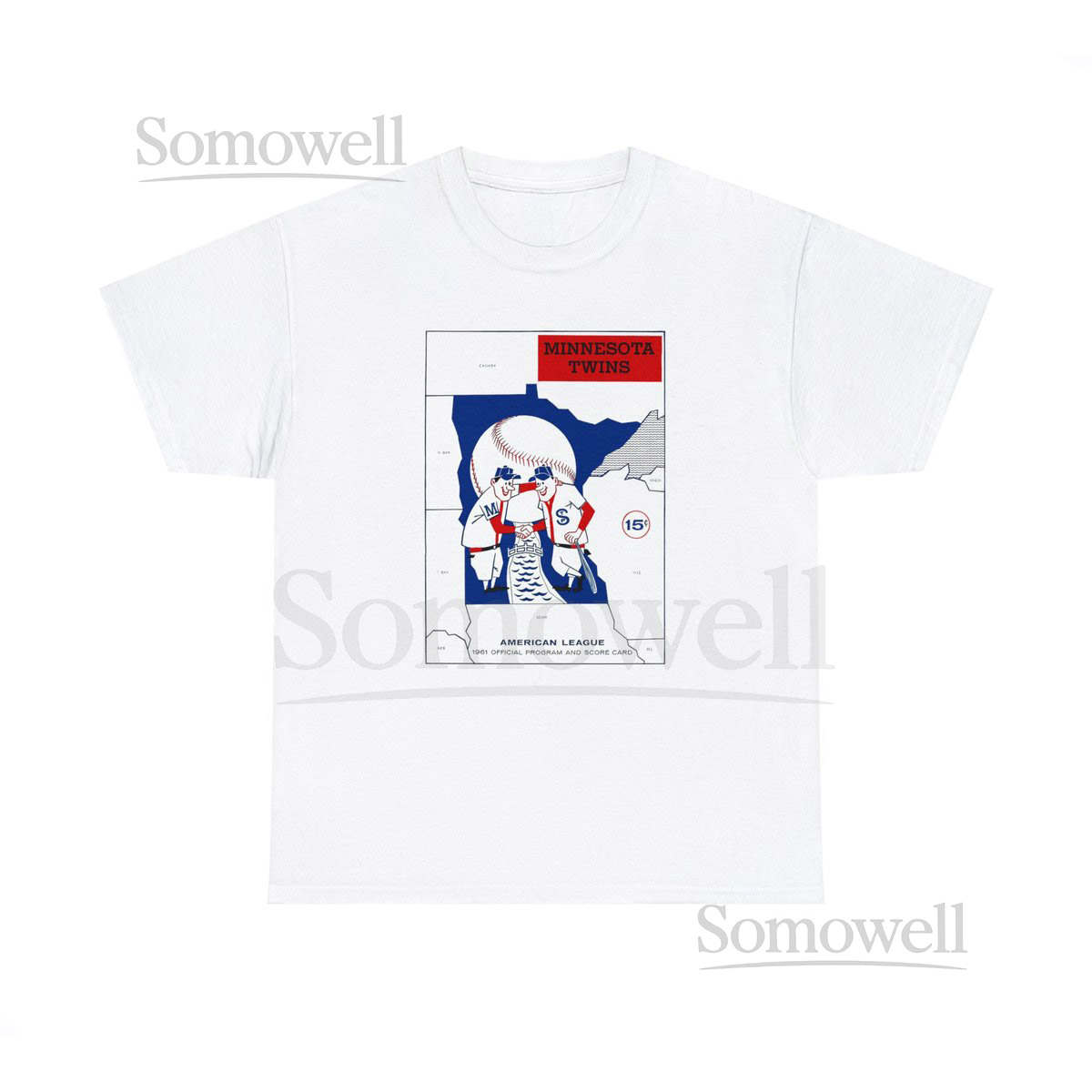 1961 Vintage Minnesota Twins Program Cover - Heavy Cotton Tee_2