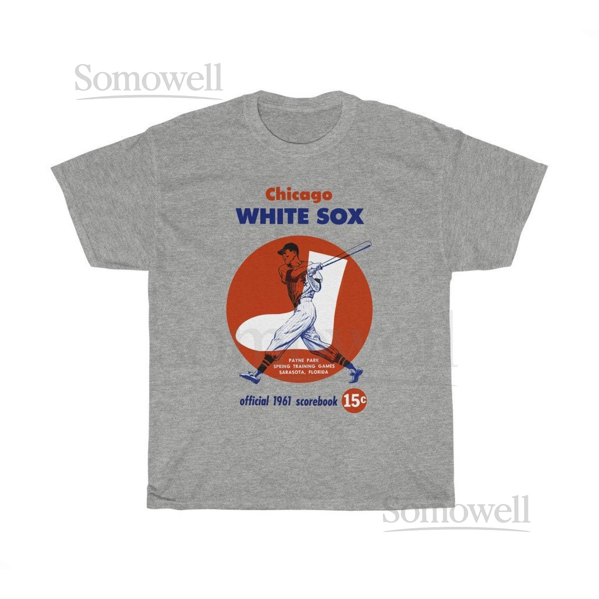 1961 Chicago White Sox Baseball Spring Training Program Cover - Heavy Cotton Tee_3