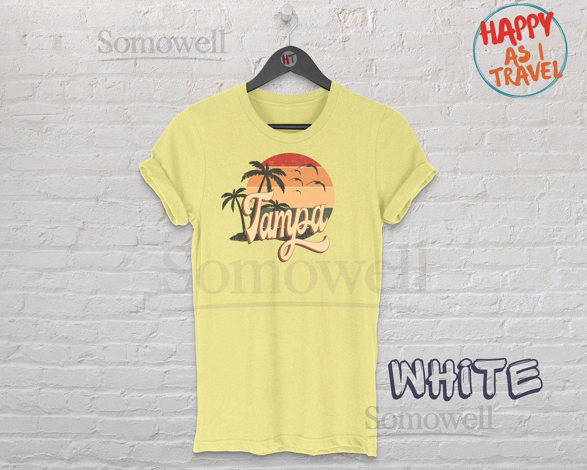Retro Tampa Florida T-Shirt 70s 80s Style Distressed Print_108