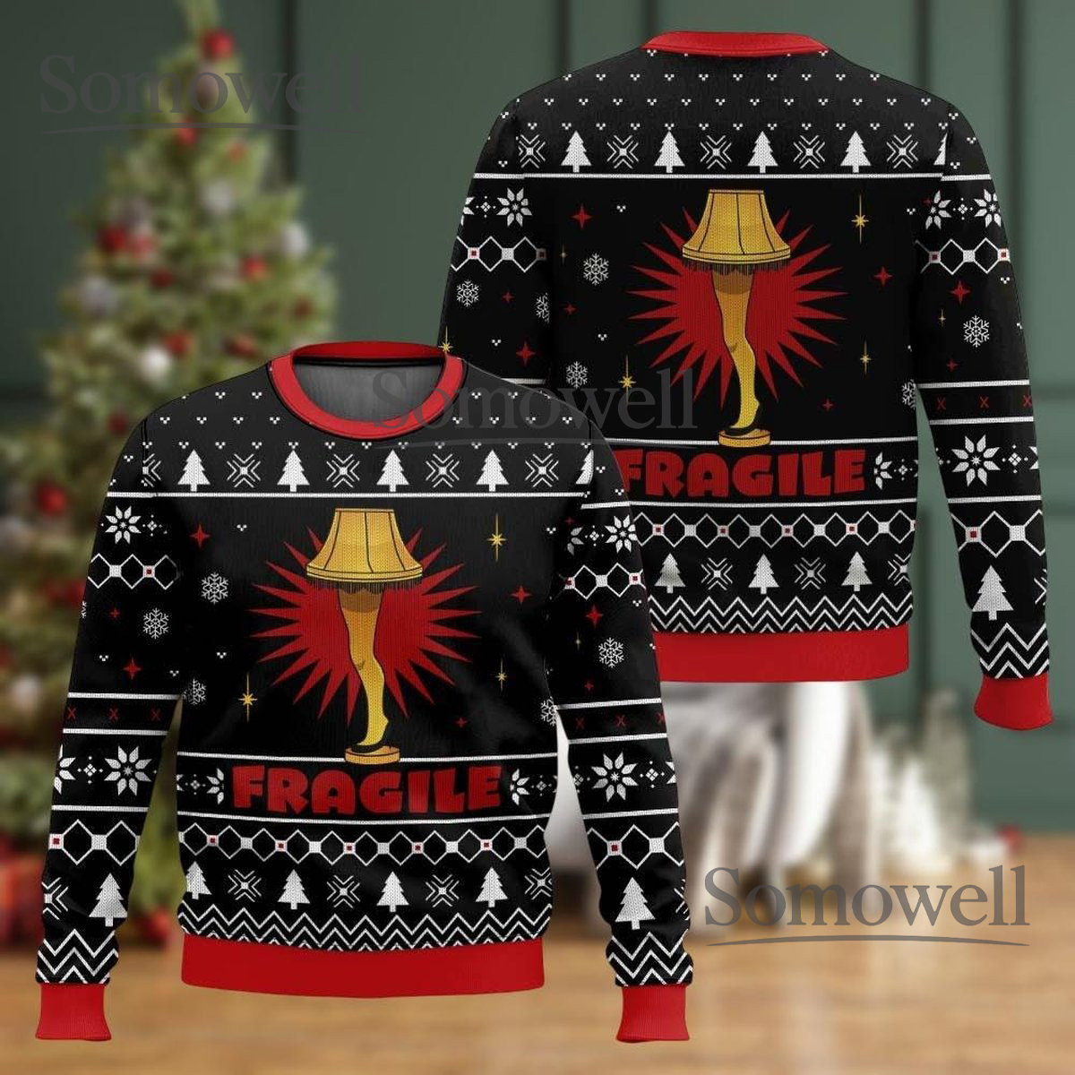 A Christmas Story Red White Ugly Christmas Sweater Major Award Holiday Knit Gift