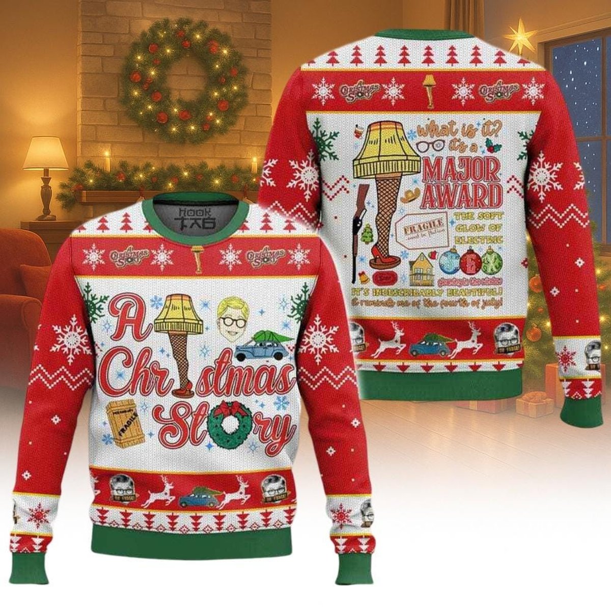 A Christmas Story Major Award Ugly Christmas Sweater Vintage Holiday Knit Jumper