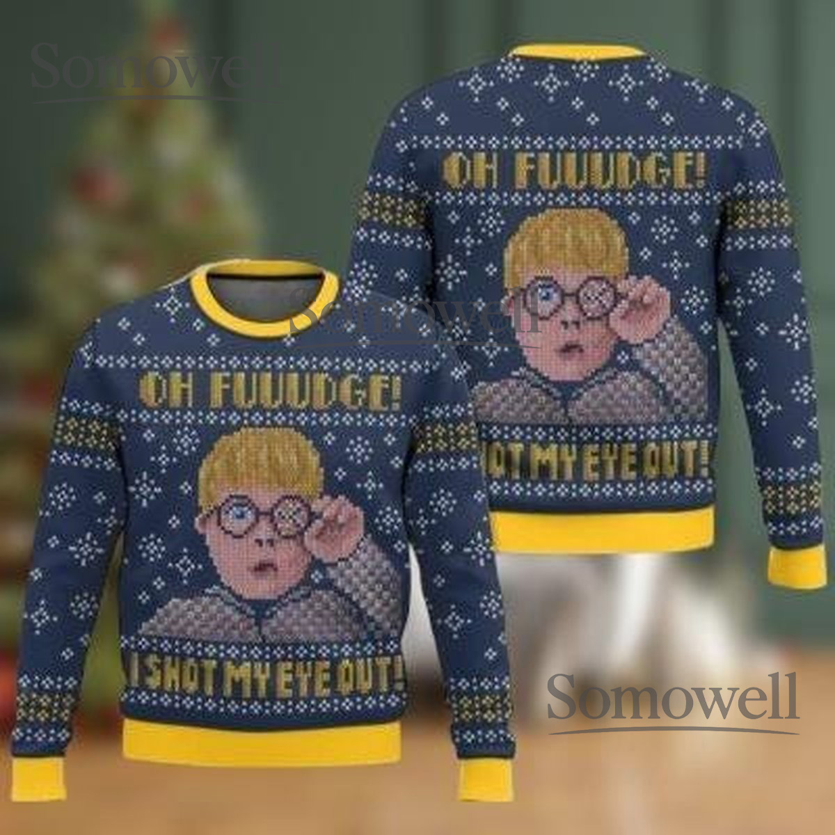 A Christmas Story Oh Fuuudge Funny Movie Quote Ugly Christmas Sweater Holiday Knit