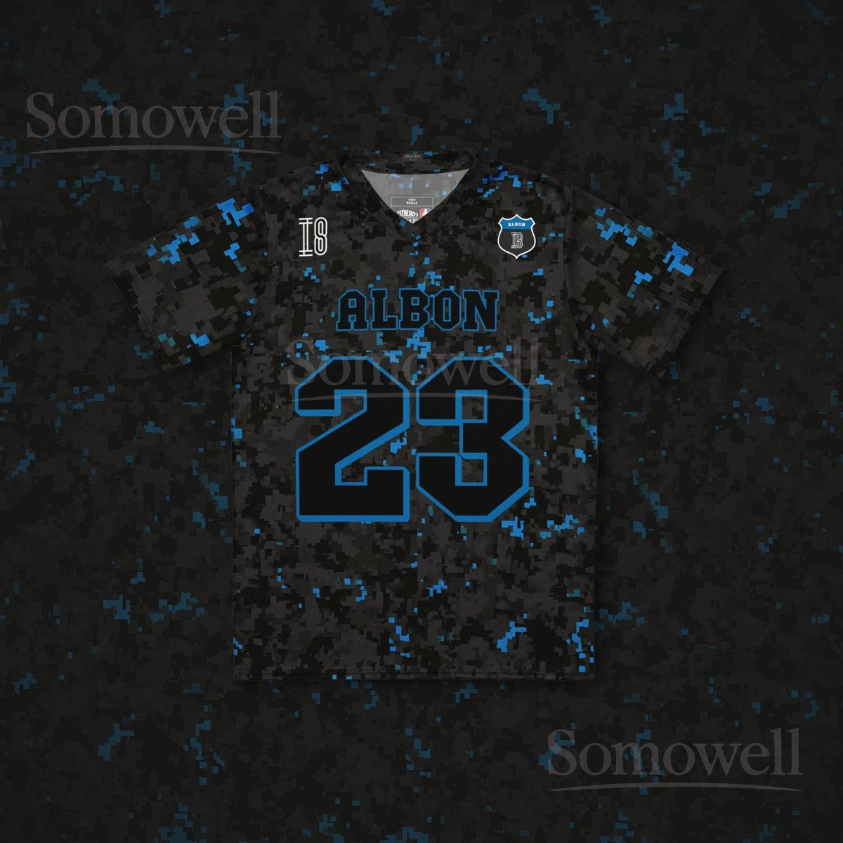 Custom Alex Albon Williams F1 Camo Football Jersey Shirt for Fans Unique Blue Camouflage Design Recycled Material