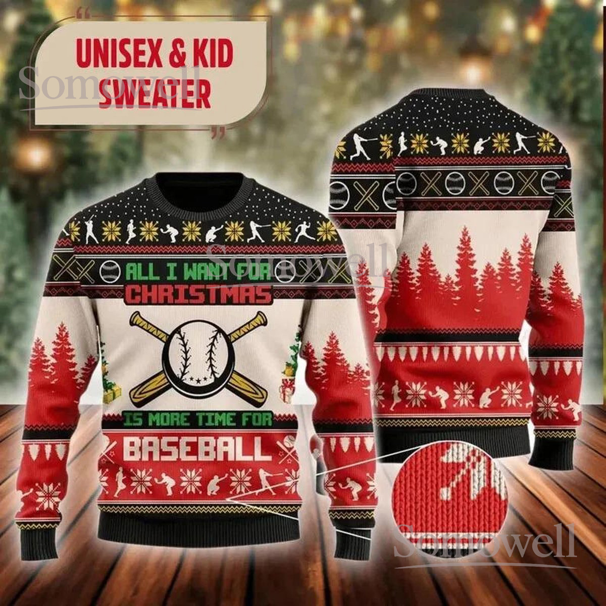 All I Want for Christmas Is More Time for Baseball Sweater