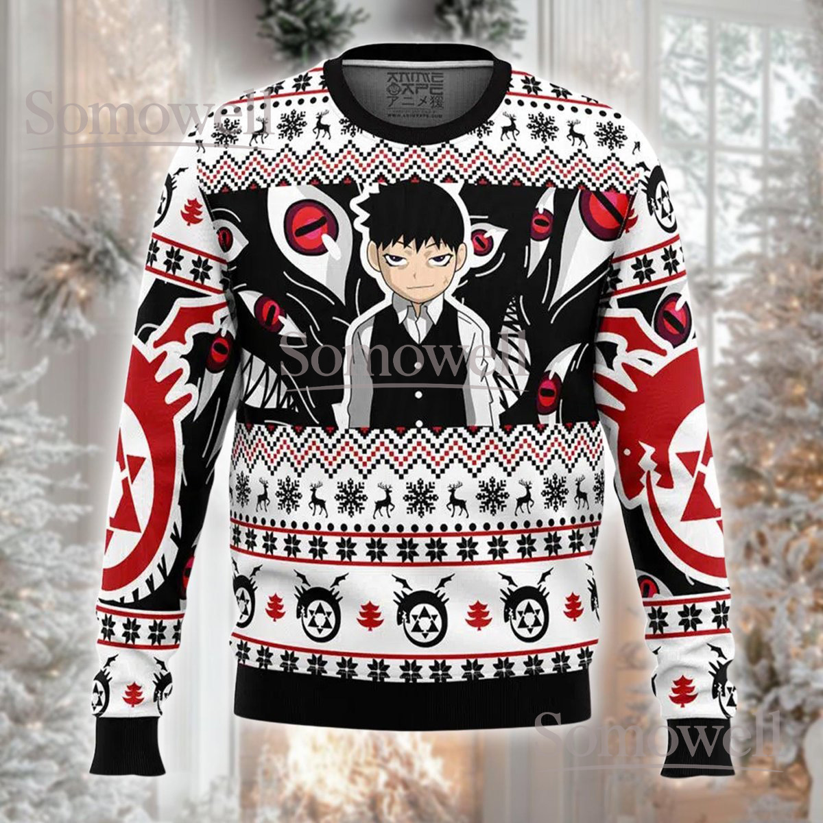 Anime Homunculus Christmas Black Ugly Sweater Dark Alchemist Holiday Knit Jumper