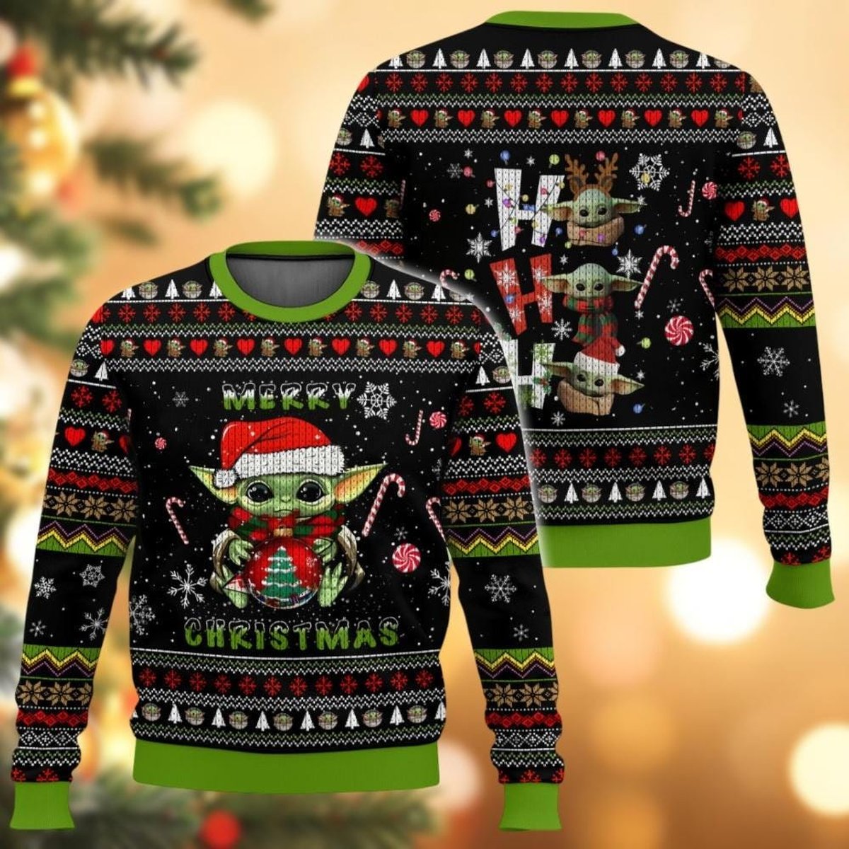 Baby Yoda Merry Christmas Ugly Christmas Sweater Cute Holiday Pullover Gift