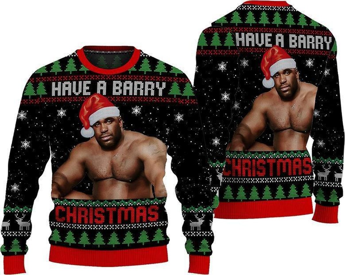 Barry Woods Black Ugly Christmas Sweater Funny Meme Have A Barry Christmas Knit Jumper