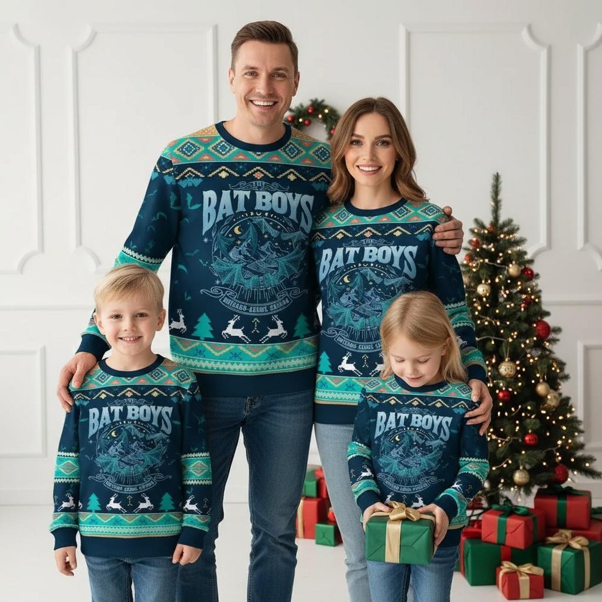 The Bat Boys Rhysand Azriel Cassian Ugly Christmas Sweater Fantasy Holiday Knit Jumper Gift