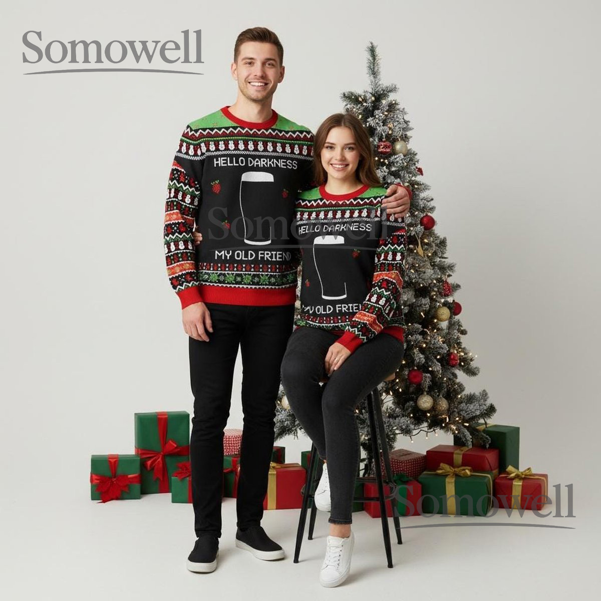 Hello Darkness My Old Friend Christmas Sweater Funny Meme Knit