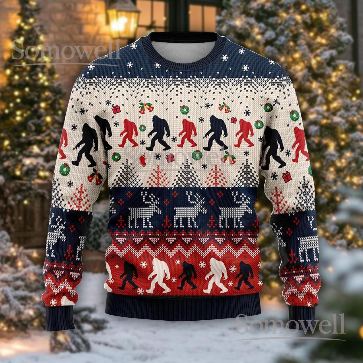 Bigfoot Sasquatch Ugly Christmas Sweater Funny Cryptid Lovers Holiday Gift
