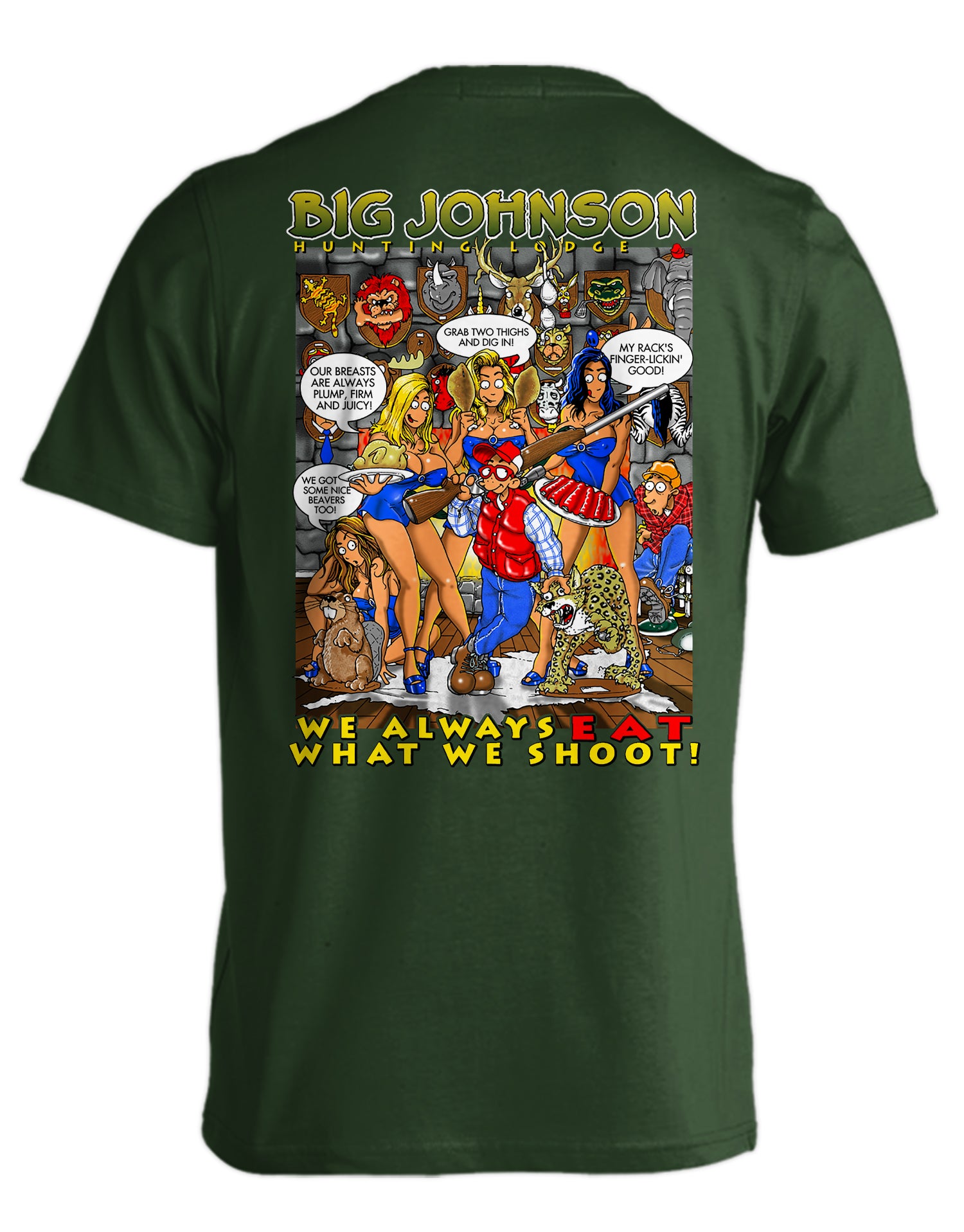 HUNTING LODGE  Big Johnson,Funny T-Shirt,Humor Gift for Men & Women