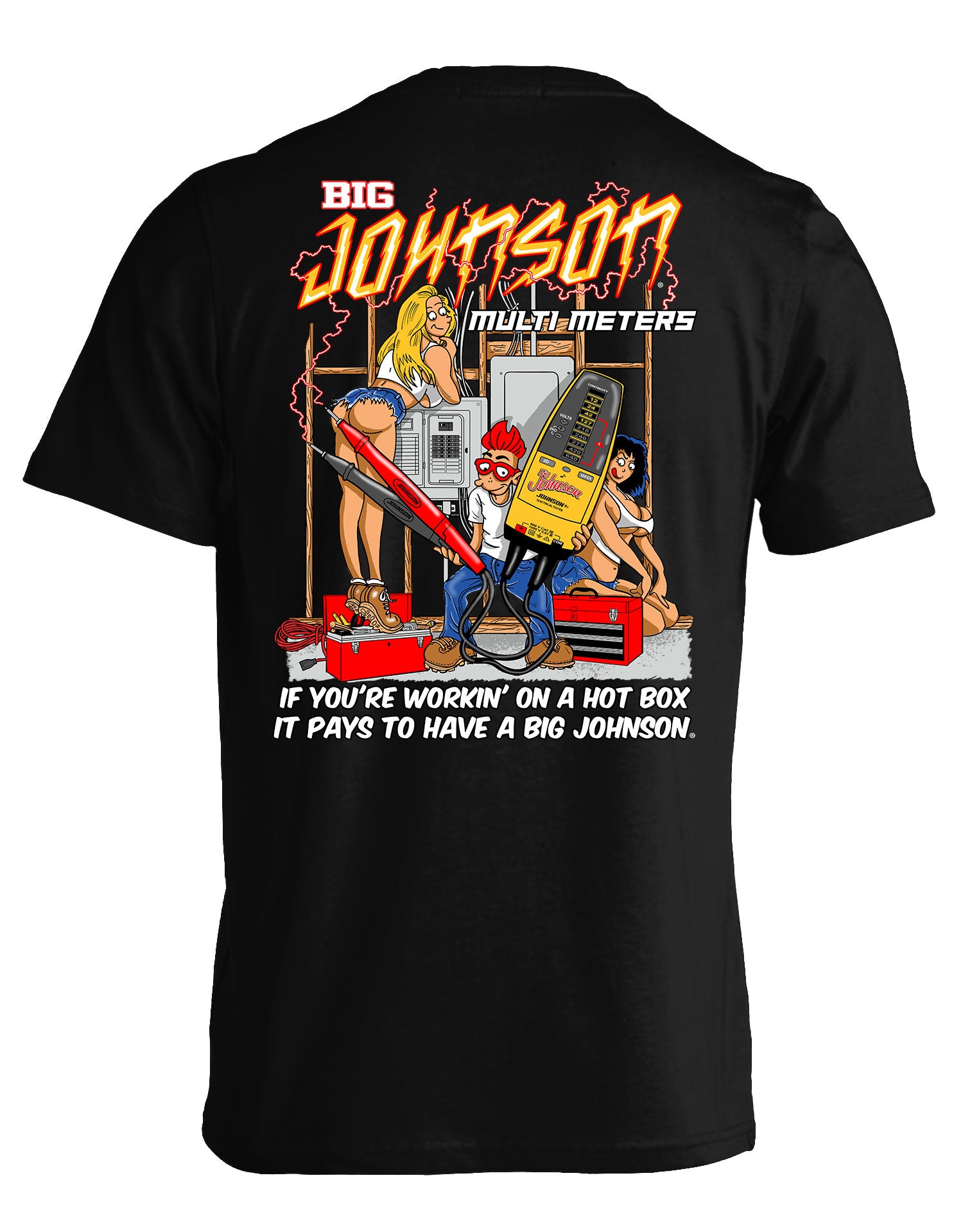 MULTI METERS Big Johnson,Funny T-Shirt,Humor Gift for Men & Women