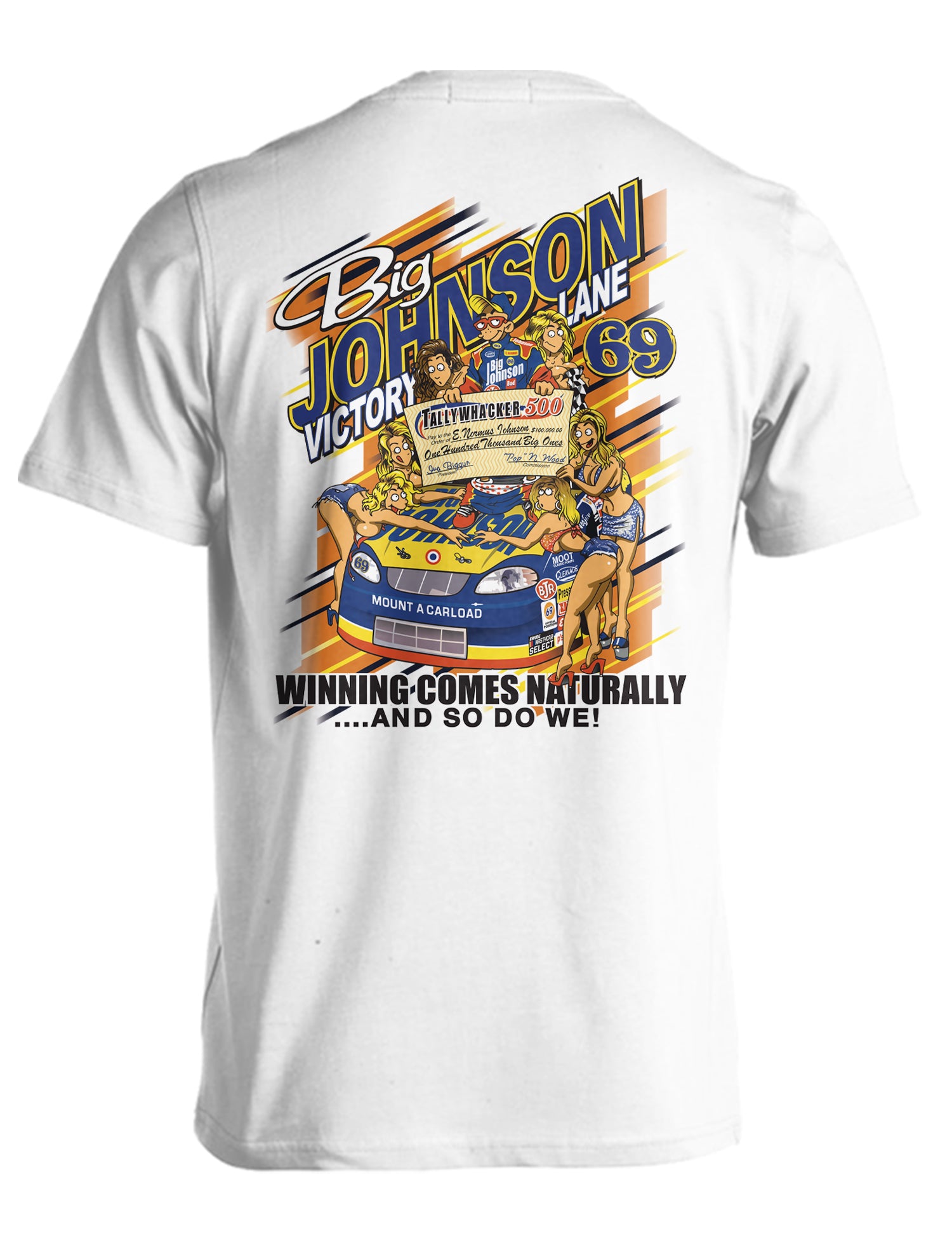VICTORY LANE  Big Johnson,Funny T-Shirt,Humor Gift for Men & Women