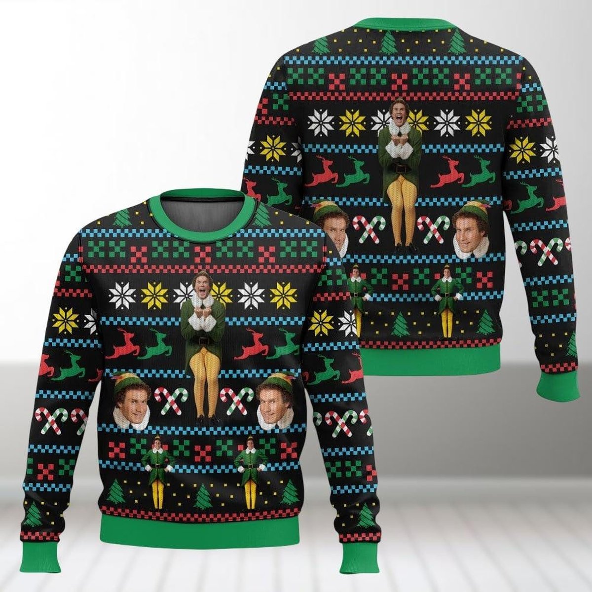 Buddy Hobbs Elf Ugly Sweater Funny Christmas Movie Fans Holiday Gift