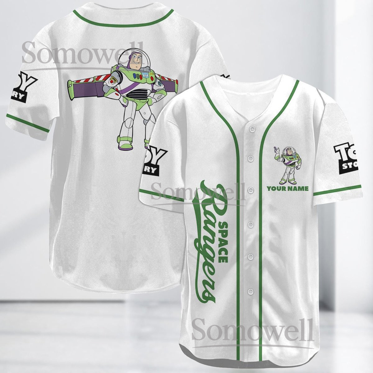 Buzz Lightyear Baseball Jersey Shirt Personalized Toy Story Space Rangers Gift