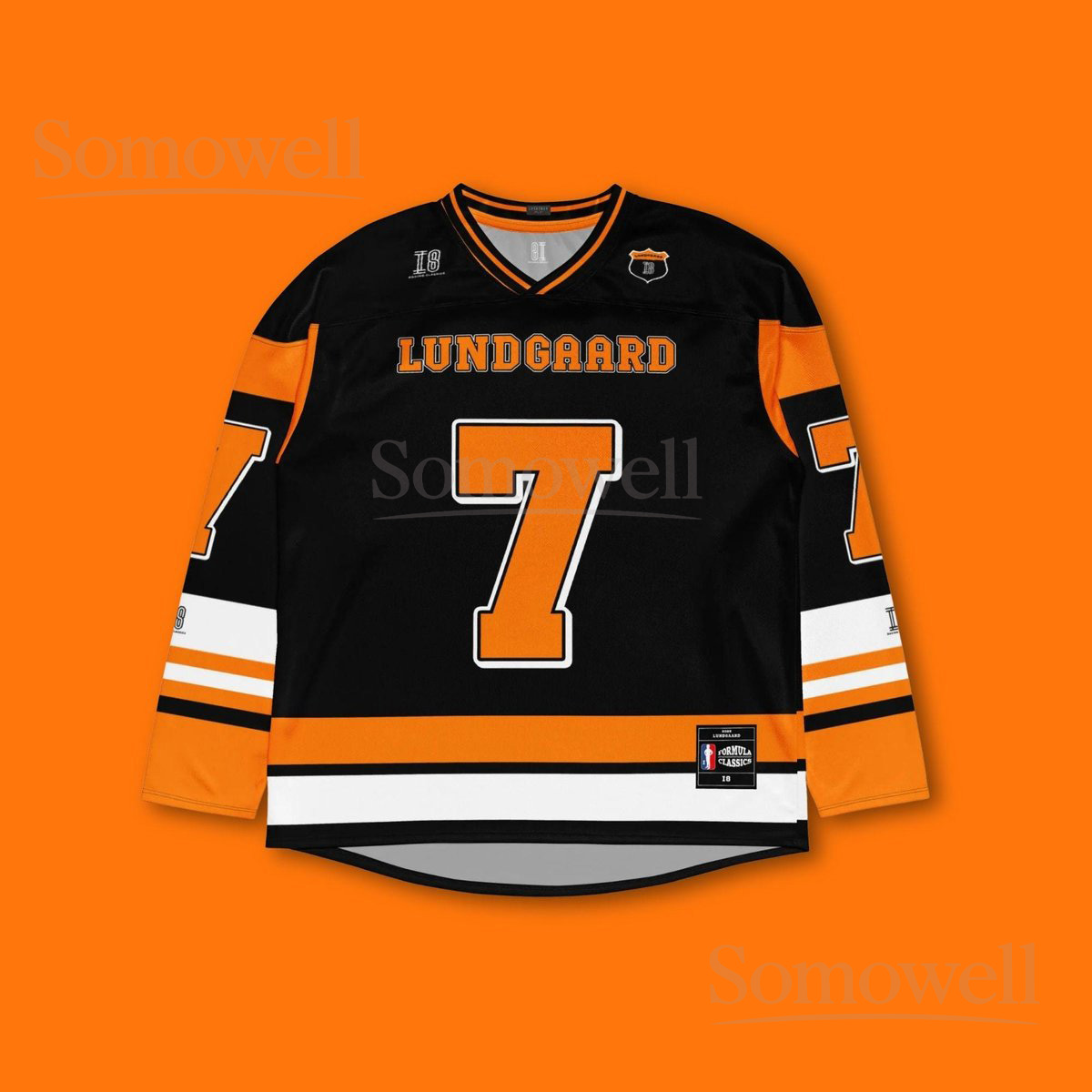 Custom Christian Lundgaard McLaren IndyCar Hockey Jersey Shirt for Racing Fans Orange and White Motorsport Team Design