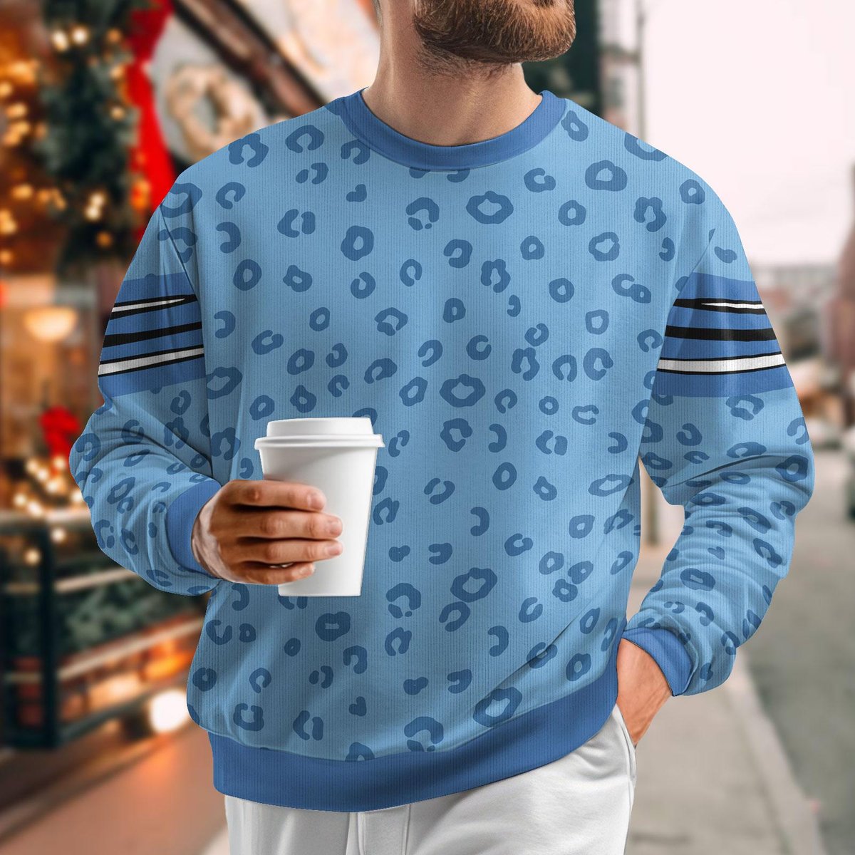 Derp Tiger Christmas Ugly Sweater Red Cute Cartoon Cat Festive Holiday Knit Jumper