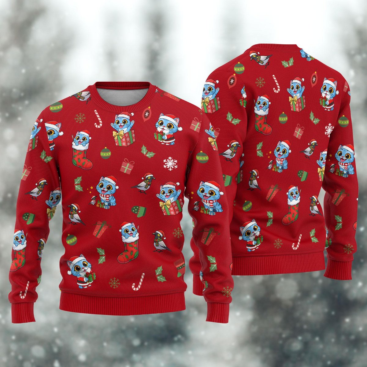 Derpy Tiger Ugly Sweater Funny Cat Costume Animal Lovers Holiday Christmas Gift